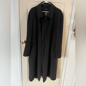 Paul Stuart Pure Cashmere Zip Off Liner Black Trench Coat Men’s size Large
